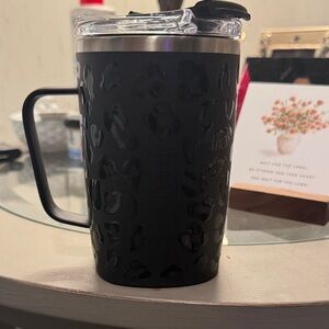 BrüMate Black Leopard Coffee Mug with Handle